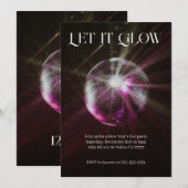 Laat Disco Ball New Years Eve Party gloeien Kaart (Voorkant / Achterkant)