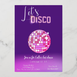 Laat Disco Neon Bachelorette Folie Uitnodiging
