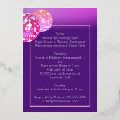 Laat Disco Neon Bachelorette Folie Uitnodiging (Achterkant)