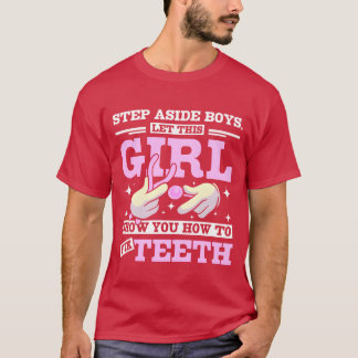 Laat dit meisje je laten zien hoe je tanden vintag t-shirt