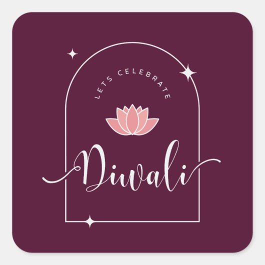 Laat Diwali elegant vieren Vierkante Sticker (Voorkant)
