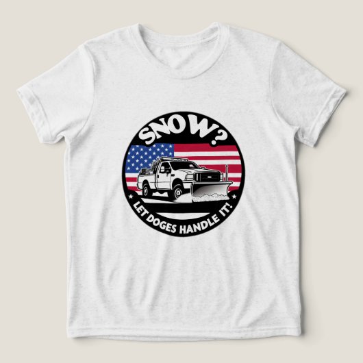 Laat Doges het verwerken Sneeuwploegkunst Tri-Blend Shirt (Design voorkant)