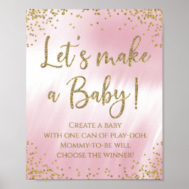 Laat een Baby-Baby shower spelen Poster