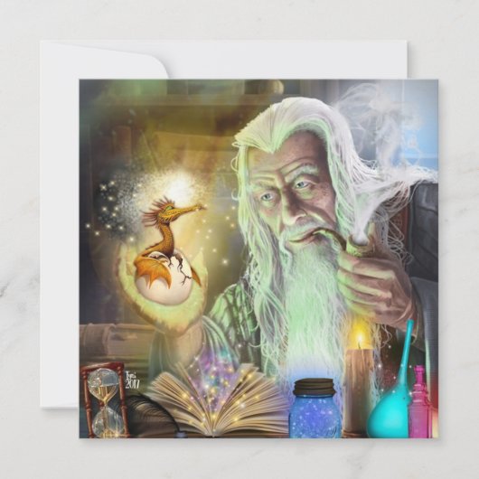 Laat een Baby Dragon Fantasy Wizard Art maken (Voorkant)