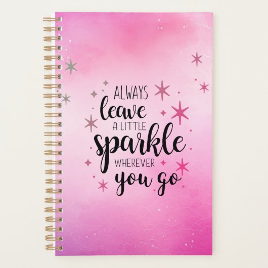Laat een beetje sprankeling magisch roze planner (Voorkant)