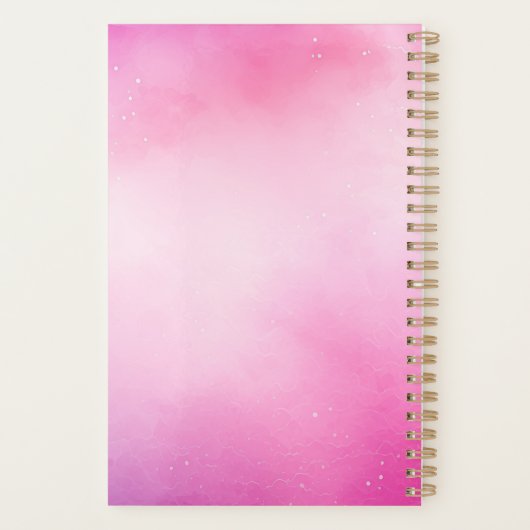 Laat een beetje sprankeling magisch roze planner (Achterkant)