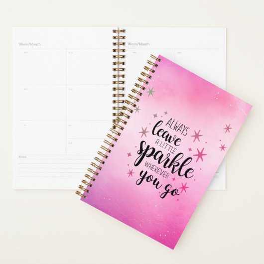 Laat een beetje sprankeling magisch roze planner (Display)