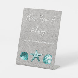 Laat een bericht achter reclamebord met voetstuk