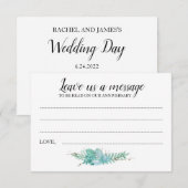 Laat een bericht botanisch groen huwelijksadvies a advieskaart (Voorkant / Achterkant)