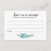 Laat een bericht botanisch groen huwelijksadvies a advieskaart (Voorkant)