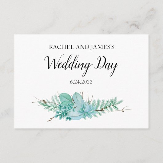 Laat een bericht botanisch groen huwelijksadvies a advieskaart (Achterkant)