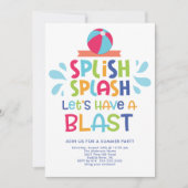 Laat een Blast Pool Party Uitnodiging (Voorkant)