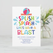 Laat een Blast Pool Party Uitnodiging (Staand voorkant)