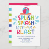 Laat een Blast Pool Party Uitnodiging (Voorkant / Achterkant)