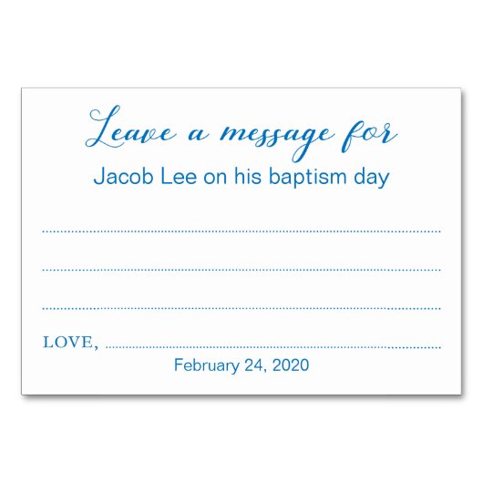 Laat een boodschap doop doop doop Kaarten blauw (Voorkant)