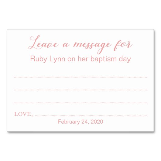 Laat een boodschap doop doop doop Kaarten roze (Voorkant)