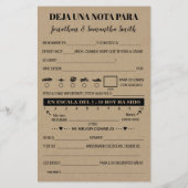 Laat een briefje achter voor een tweetalige trouwe (Achterkant)