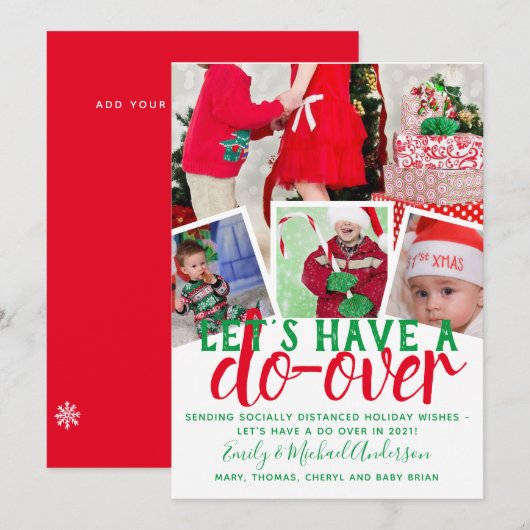 Laat een Do Over PHOTO Feestdagen Sjabloon Kaart h (Voorkant / Achterkant)