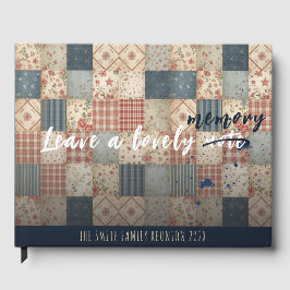 Laat een herinnering achter Vintage Patchwork Fami Gastenboek