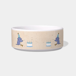 Laat een hond gaan Happy Birthday gepersonaliseerd Voerbakje