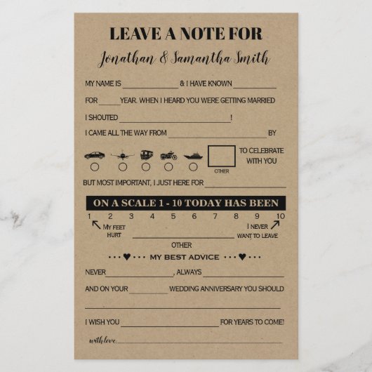 Laat een notitie achter voor een paar Rustic Weddi Flyer (Voorkant)