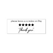 Laat een review achter op Etsy business dank u Rubberstempel (Afrduk)