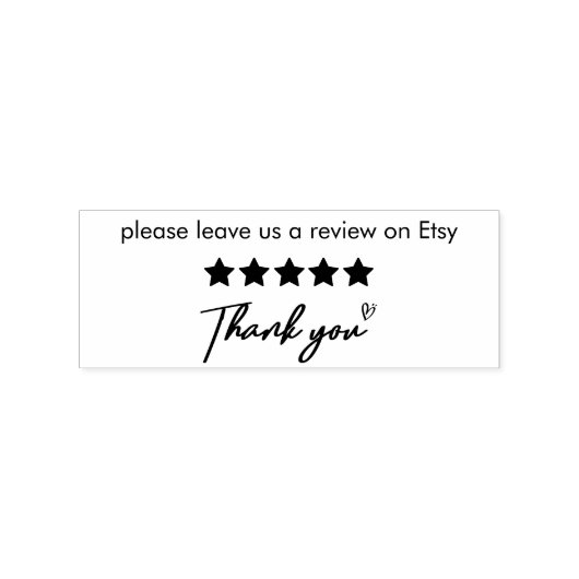 Laat een review achter op Etsy business dank u Rubberstempel (Afrduk)