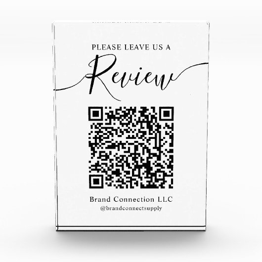 Laat een Review Custom QR Code Business Company Fotoblokken (Voorkant)