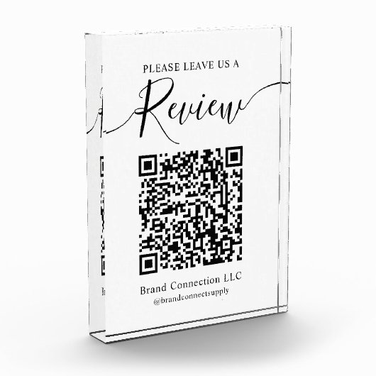 Laat een Review Custom QR Code Business Company Fotoblokken (Links)