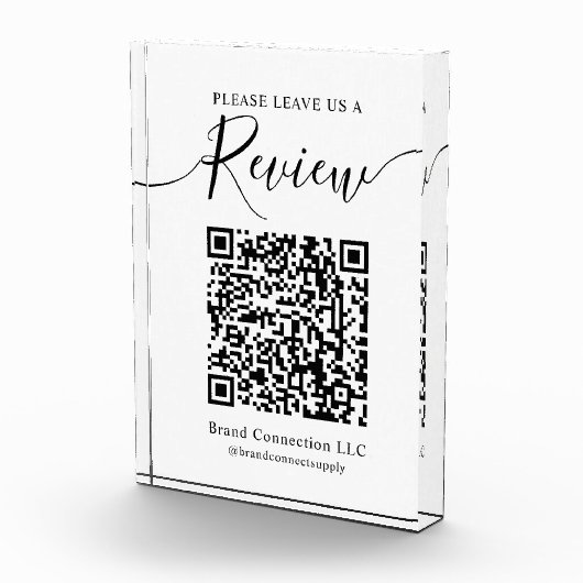 Laat een Review Custom QR Code Business Company Fotoblokken (Rechts)