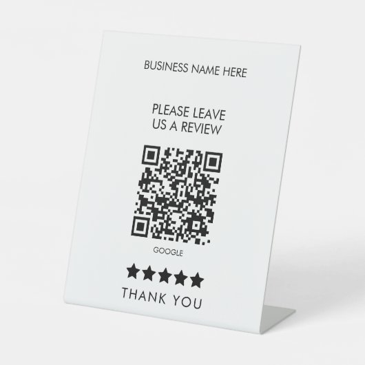 Laat een Review QR code achter Reclamebord Met Voetstuk (Voorkant)