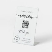 Laat een Review QR code achter Reclamebord Met Voetstuk (Voorkant)