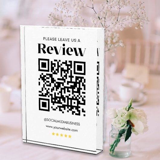 Laat een Review QR-code Gepersonaliseerde Social M Fotoblokken