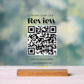 Laat een Review QR Code gepersonaliseerde sociale  Acryl Bord (Neutraal)