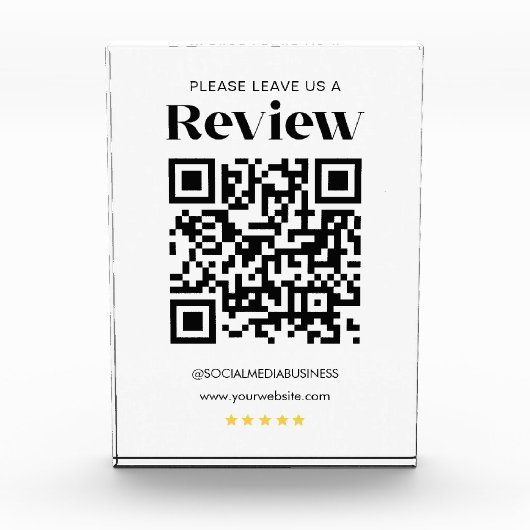 Laat een Review QR Code gepersonaliseerde sociale  Fotoblokken (Voorkant)