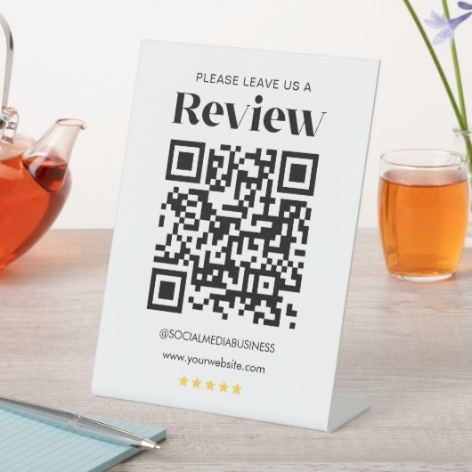 Laat een Review QR Code gepersonaliseerde sociale  Reclamebord Met Voetstuk (Insitu)