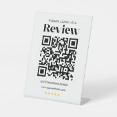 Laat een Review QR Code gepersonaliseerde sociale  Reclamebord Met Voetstuk (Voorkant)