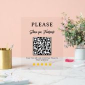 Laat een review QR-code zakelijk displaybord achte Acryl Bord (Huwelijk)