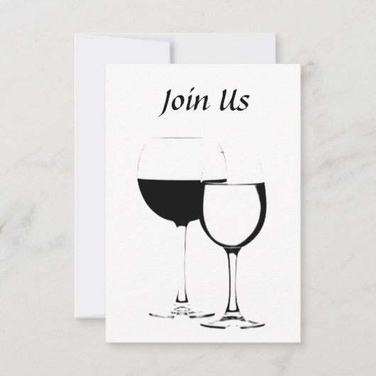 *LAAT EEN WINE DRINKEN* COOL INVITATIE KAART (Voorkant)