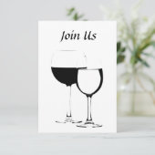 *LAAT EEN WINE DRINKEN* COOL INVITATIE KAART (Staand voorkant)