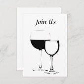 *LAAT EEN WINE DRINKEN* COOL INVITATIE KAART (Voorkant / Achterkant)