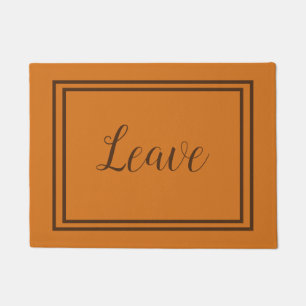 Laat Elegant Script Oranje en Brown Deurmat