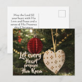 Laat elk hart zijn kamer klaarmaken, kerstkarol feestdagenkaart (Voorkant / Achterkant)