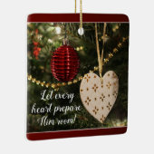 Laat elk hart zijn kamer voorbereiden, kerstkarol keramisch ornament (Rechts)