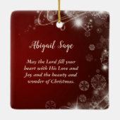 Laat elk hart zijn kamer voorbereiden, kerstkarol keramisch ornament (Achterkant)