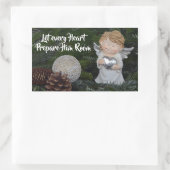 Laat elk hart zijn kamer voorbereiden, kerstkarol rechthoekige sticker (Tas)