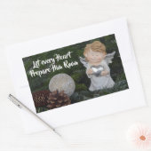 Laat elk hart zijn kamer voorbereiden, kerstkarol rechthoekige sticker (Envelop)