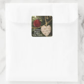 Laat elk hart zijn kamer voorbereiden, kerstkarol vierkante sticker (Tas)