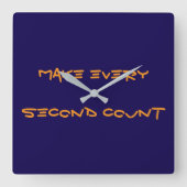 Laat elke seconde tellen vierkante klok (Voorkant)