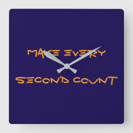 Laat elke seconde tellen vierkante klok